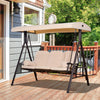 Outsunny 3 Seater Porch Swing Heavy Duty Outdoor Swing Chair Outdoor Lounge Hammock Cushioned Seat W|Outsunny Chaise Pivotante Robuste 3 Places Avec Siege Rembourre Pour Hamac De Salon D'exterieur Avec