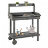 Outsunny 36" Wooden Potting Bench Work Table With 2 Removable Wheels Gray|Outsunny Table De Travail En Bois Rempotage 36" Avec 2 Roues Amovibles Gris