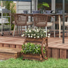 Outsunny 2-tier Raised Garden Bed, Wooden Wagon Planter Boxes With Drainage Holes, For Vegetables Fl|Outsunny Lit De Jardin Sureleve A 2 Niveaux, Boites De Jardinieres En Bois Avec Trous De Drainage, P