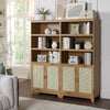 Sheridan Mid-Century Modern 31" Bookcase Cabinet in Natural (7-Shelf) - Set of 2 | Armoire bibliotheque Sheridan style milieu du siecle 79 cm en bois naturel (7 etageres) – Lot de 2