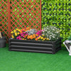 Outsunny 4' X 2' X 1' Raised Garden Bed, Galvanized Steel Planter Box For Vegetables, Flowers, Herbs|Outsunny Parterre De Fleur Rectangulaire Potager De Jardin Jardinieres Bac A Fleurs Panneaux Modulab