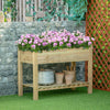 Outsunny 45" X 22" X 33" Elevated Planter Box With Legs And Storage Shelf, Raised Garden Bed, Elevat|Outsunny Jardiniere Sur Pieds Avec Etagere Inferieure Carre Potager Sureleve Exterieur Lit De Cultur