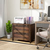 HOMCOM 2 Drawer Lateral File Cabinet for Letter, A4, Legal Size, Brown