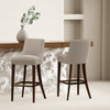 Beever Modern Chenille Wood Upholstered Barstool in Taupe - Set of 2 Bar Stool | Tabouret de bar moderne Beever en bois et tissu chenille taupe - Lot de 2
