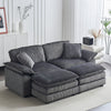 Liam 84.6" Comfortable Cloud Modular Sofa with Corduroy Upholstered,Grey  | Liam Canape modulaire confortable Cloud 84,6" avec revetement en velours cotele, Gris