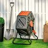Outsunny 17 Gallon Compost Bin, Rotating Composter, Compost Tumbler with 24 Ventilation Openings and Steel Legs, Orange