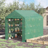 Outsunny 8' X 6' X 7' Portable Walk-in Greenhouse Hot House With 18 Shelves, Water/uv Resistant Weat|Outsunny 8' X 6' X 7' Serre Portative A Eau/uv Avec 18 Etageres, Couverture Et Porte Roulante.