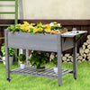 Outsunny Raised Garden Bed With 8 Grids And Storage Shelf, Elevated Planter Box With Legs, For Veget|Outsunny Jardiniere Surelevee De 49'' X 21'' X 34'' Jardiniere Surelevee En Bois Pour L'exterieur Ja