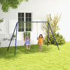 Outsunny Kids Swing Set For Backyard Outdoor Metal Swing Frame With Double Swing Seats, Ground Stake|Outsunny Kids Swing Set Pour L'arriere-cour Cadre De Balancoire En Metal Avec Sieges De Balancoire D