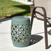Outsunny 13" x 18" Outdoor Ceramic Garden Stool, Blue
