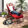 Outsunny Outdoor Lounge Chair W/ Cushion, Foldable Patio Chair, Wine Red