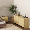 Linda Modern 2-Piece Dresser and Nightstand in Natural Oak | Linda Moderne Commode 2 Pieces et Table de Nuit en Chene Naturel