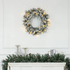 Homcom 24" Pre-lit Christmas Wreath With Pine Cones And Red Berries Green|Homcom Couronne De Noel Illuminee De 24 Po Avec Pommes De Pin Et Baies