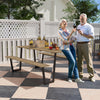 Outsunny 5.7 Ft Outdoor Picnic Table Bench Set With 2" Umbrella Hole, Brown