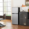 HOMCOM Mini Fridge with Freezer 4.6 Cu.Ft 2 Door Small Refrigerator Silver