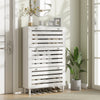 HOMCOM Shoe Storage Cabinet with Adjustable Shelves White