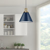 Dainolite Sonus 1 Light Pendant Cobalt Blue Aged Brass Accent Lamp|Luminaire suspendu Sonus de Dainolite avec fini bleu cobalt, touches laiton vieilli et 1 ampoule