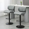 HOMCOM Adjustable Bar Stools Set of 2 with Footrest Back for Dining Room