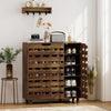HOMCOM Shoe Cabinet, Shoe Storage Cabinet for 20 Pair of Shoes, Brown