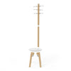 Umbra Modern Wood Pillar Stool and Coat Rack - White and Natural|Portemanteau et tabouret modernes Pillar de Umbra en bois - blancs et naturels
