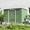 Outsunny 9' X 4' Metal Storage Shed, Garden Tool House With Floor Foundation, Double Sliding Doors, |Outsunny 9ft X 4.25ft Abri De Jardin En Acier Ondule Remise A Outils Pour Equipement D'exterieur Ave