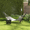 Outsunny 10' Hammock Stand with Side Tray, Hammock Chair Stand Only, Black