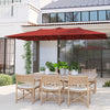 Outsunny 10ft Double-sided Patio Umbrella With Tilt, Adjustable Height, Red