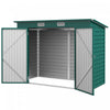 Outsunny 8 X 4ft Metal Garden Storage Shed With 2 Vents, Green|Outsunny Abri De Jardin En Metal Galvanise 8 X 4 Pieds Avec 2 Events, Vert