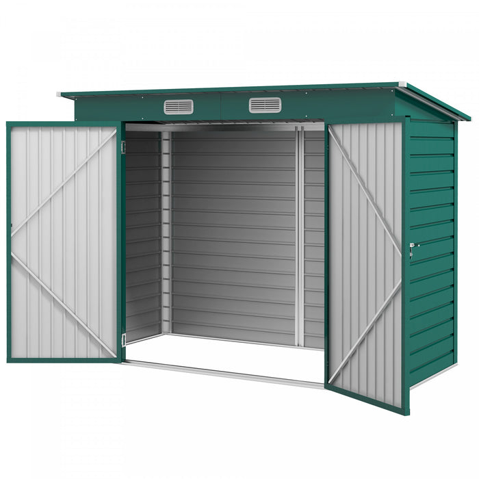 Outsunny 8 X 4ft Metal Garden Storage Shed With 2 Vents, Green