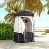Outsunny Camping Shower Tent with Solar Shower Bag and Carrying Bag, Black