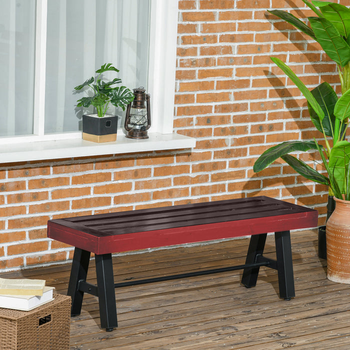 Outsunny Patio Wooden Bench, Outdoor Park Bench With Slatted Seat, Brown