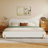 Luna Upholstered Bed with Plush Headboard,King Size - White | Lit Luna Rembourre avec Tete de Lit Moelleuse, Taille King - Blanc