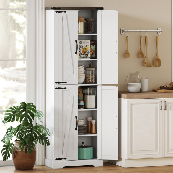 HOMCOM 72\" Pantry Cabinet, Kitchen Storage Cabinet for Dining Room, White