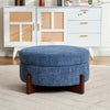 Sophia Round Storage Ottoman Coffee Table with Tufted Upholstery - Blue | Table Basse Ottoman Ronde Sophia avec Rembourrage Capitonne et Rangement - Bleu