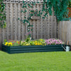 Outsunny 95" X 36" X 12" Galvanized Raised Garden Bed, Metal Elevated Planter Box, Easy Diy And Clea|Outsunny Lit De Jardin Sureleve 95" X 36" X 12" Galvanise Pour Fleurs, Vert