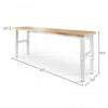 Gladiator 8' Adjustable Height Hardwood Workbench - Hammered White|Établi de 8 pi à hauteur réglable en bois franc de Gladiator - blanc martelé