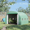 Outsunny 9.7' X 9.7' X 6.5' Large Walk-in Double Cover Polytunnel Greenhouse Outdoor W/ Roll-up Zipp|Outsunny 118"x 118"x 78,75" Grande Serre En Polytunnel A Double Couverture Exterieure Avec Portes Et