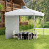Outsunny 8x8 Adjustable Pop Up Canopy Tent W/ 1 Sidewall, Carry Bag, White|Outsunny Tente Avec 1 Paroi Laterale, Sac De Transport, Blanc