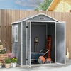 Outsunny 6' X 4.5' Lockable Outdoor Storage Shed With Double Doors Vent|Outsunny Remise Exterieure Verrouillable Avec Portes Doubles Vent
