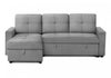 Sleeper Sofa, 90" Length, Convertible Sofa Bed, Storage Chaise, Light Grey Fabric Sleeper Sofa | Canape-Lit Convertible, Chaise De Rangement, 90" Longueur, Tissu Gris Clair