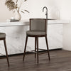 Evalyn Modern Wood Upholstered Barstool in Taupe | Tabouret de bar moderne en bois avec assise rembourree Evalyn, coloris taupe