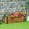 Outsunny 40" X 16" X 12" Raised Garden Bed, Raised Planter Box, Wooden Planter Raised Bed With Drain|Outsunny Lit De Jardin Sureleve Avec Trous De Drainage, Naturel