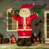 Outsunny 8' Inflatable Christmas Santa Claus Holds Sign Of Blessings|Outsunny Pere Noel Gonflable De 8ft Signe Lumineux De Benedictions
