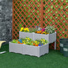 Outsunny 4-piece Elevated Flower Bed Vegetable Herb Planter Plastic Grey|Outsunny 4 Pieces Lit De Fleurs Sureleve Planteur D'herbes Vegetales