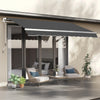 Outsunny 10' X 8' Retractable Awning Fabric Replacement Outdoor Sunshade Canopy Awning Cover, Uv Pro|Outsunny 10' X 8' Toile De Store Retractable De Remplacement Pour Parasol Exterieur Protection Uv Gr