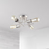 Dainolite Nebraska 4 Light Flush Mount Burnished Chrome Finish Lamp|Plafonnier affleuré Nebraska de Dainolite avec fini chromé poli et 4 ampoules