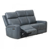 Bellamy 78 in. Leather Match Power Reclining Sofa with Adjustable Headrest and USB - Blue | Sofa inclinable electrique Bellamy de 78 po en cuir assorti avec appuie-tete ajustable et USB - Bleu