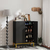 HOMCOM Modern Shoe Storage Cabinet Shoe Cabinet with Soft-Close Doors Black