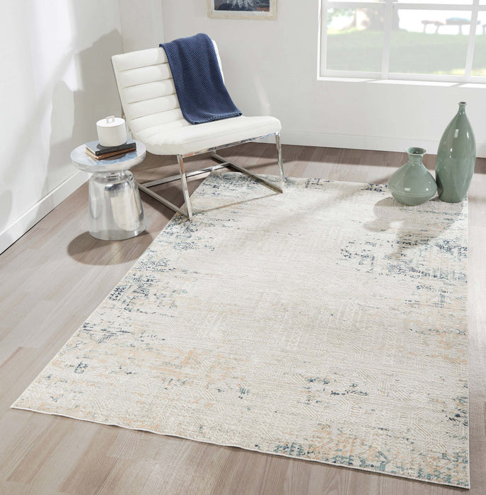 Amber Traditional 7'9\" x 9'10\" Area Rug in Grey Indoor Area Rug
