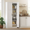 HOMCOM Kitchen Pantry Cabinet with Soft-Close Hinges Kitchen Cabinet White